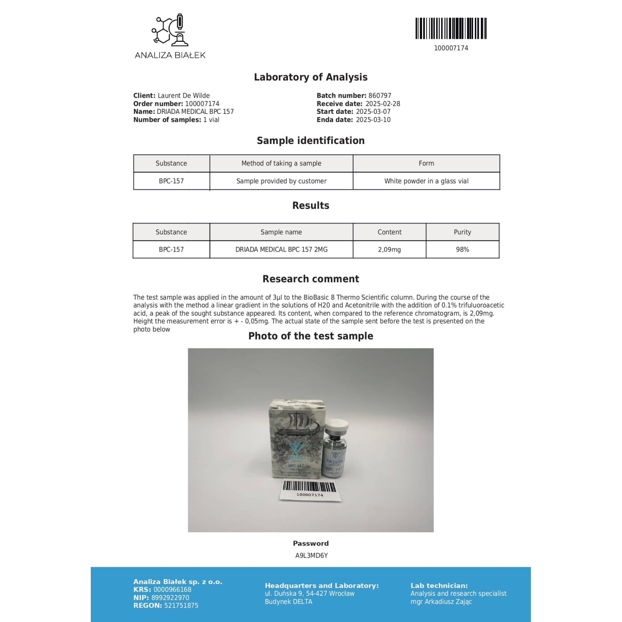 BPC-157 2mg Driada Medical — imagem 2