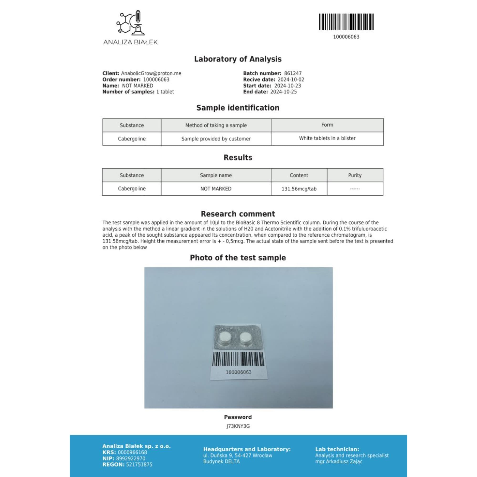 Cabergolina 0,125mg Driada Medical — imagem 4
