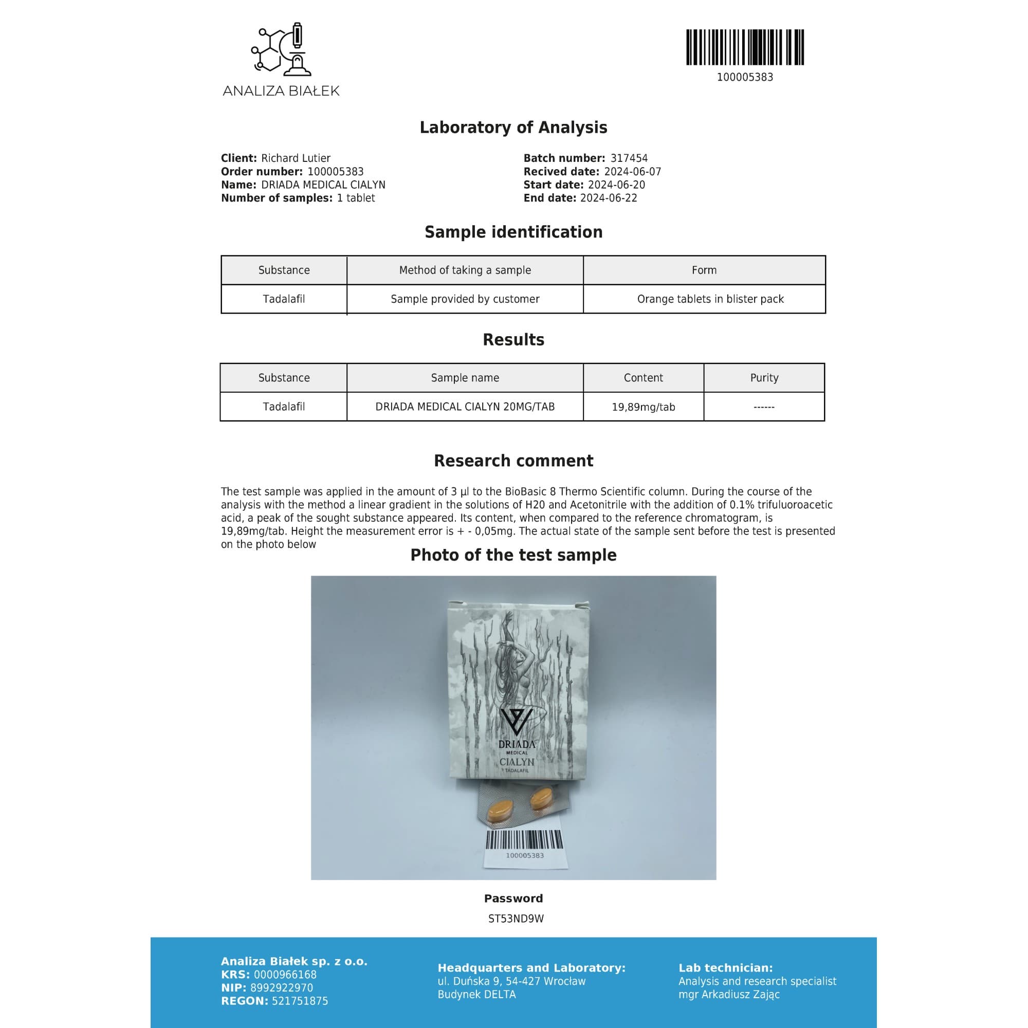 Cialis 20mg (Tadalafil) Driada Medical – 20 Comprimidos — imagem 4