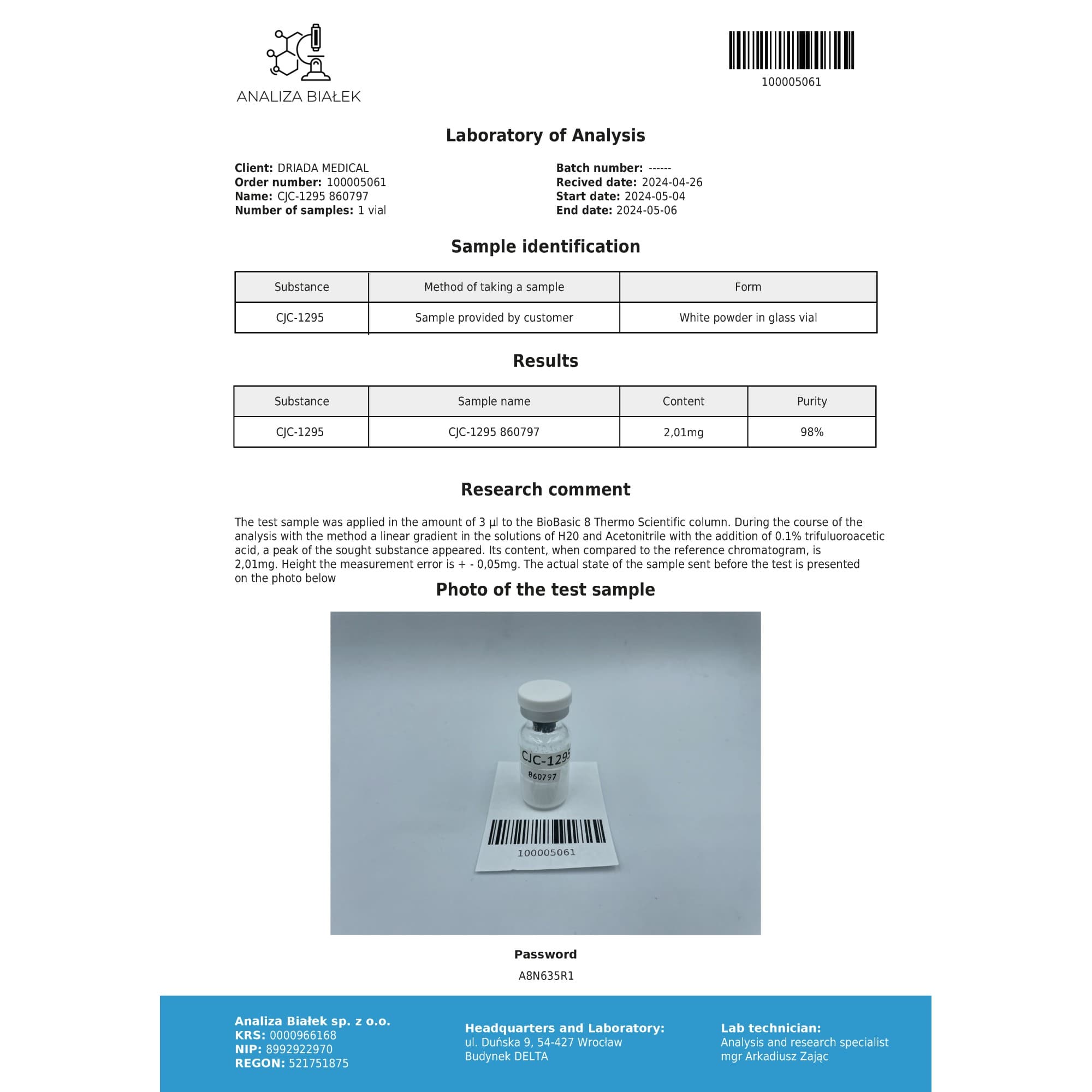 CJC-1295 C/ DAC 2mg Driada Medical — imagem 3