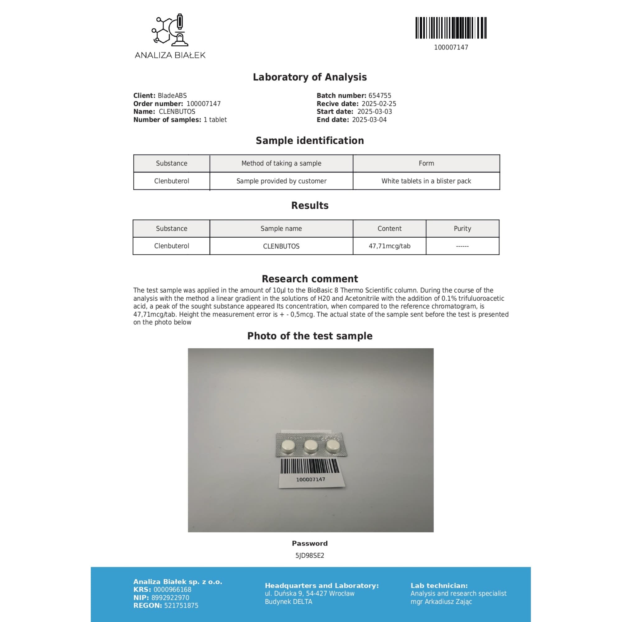 Clenbuterol 40mcg Driada Medical — imagem 3