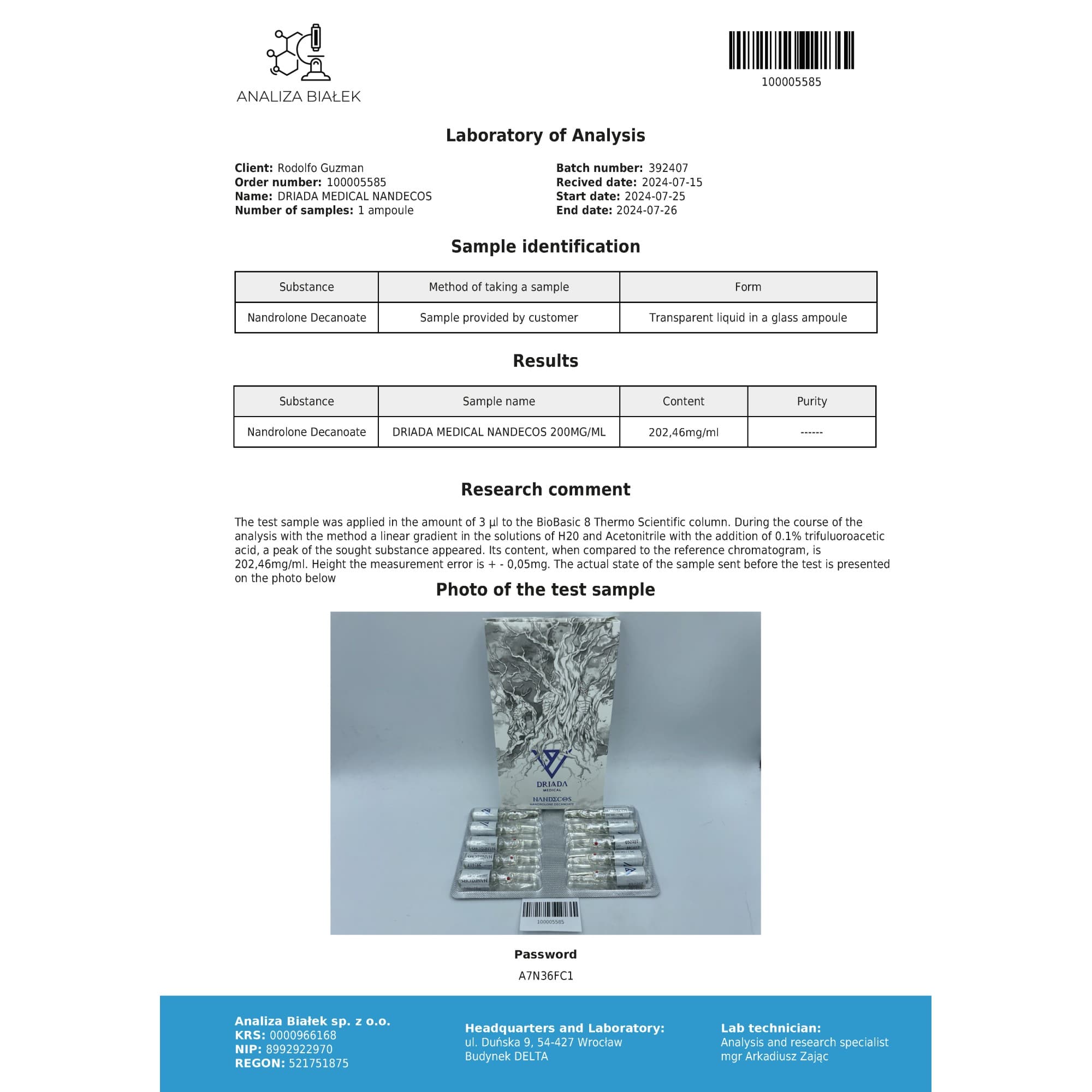 Decanoato de Nandrolona 200mg/ml Driada Medical — imagem 5