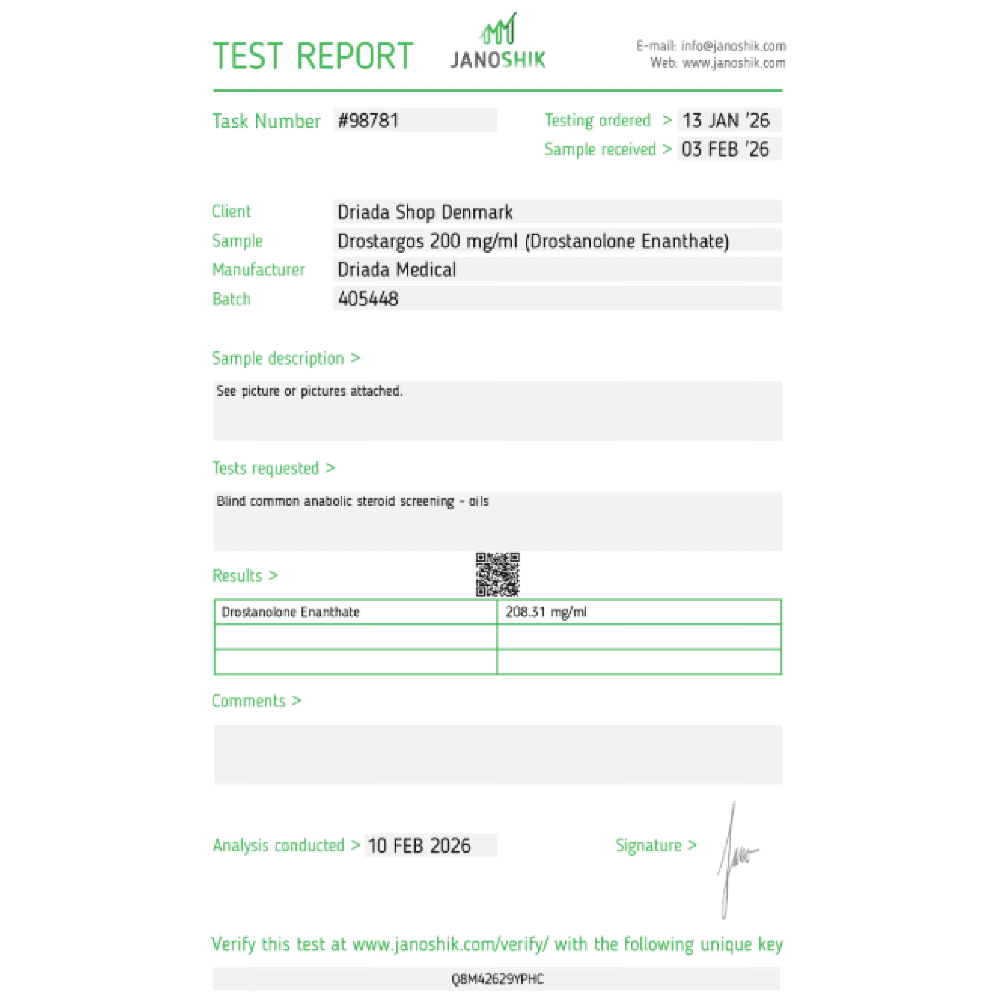 Enantato de Masteron 200mg/ml vial Driada Medical — imagem 4