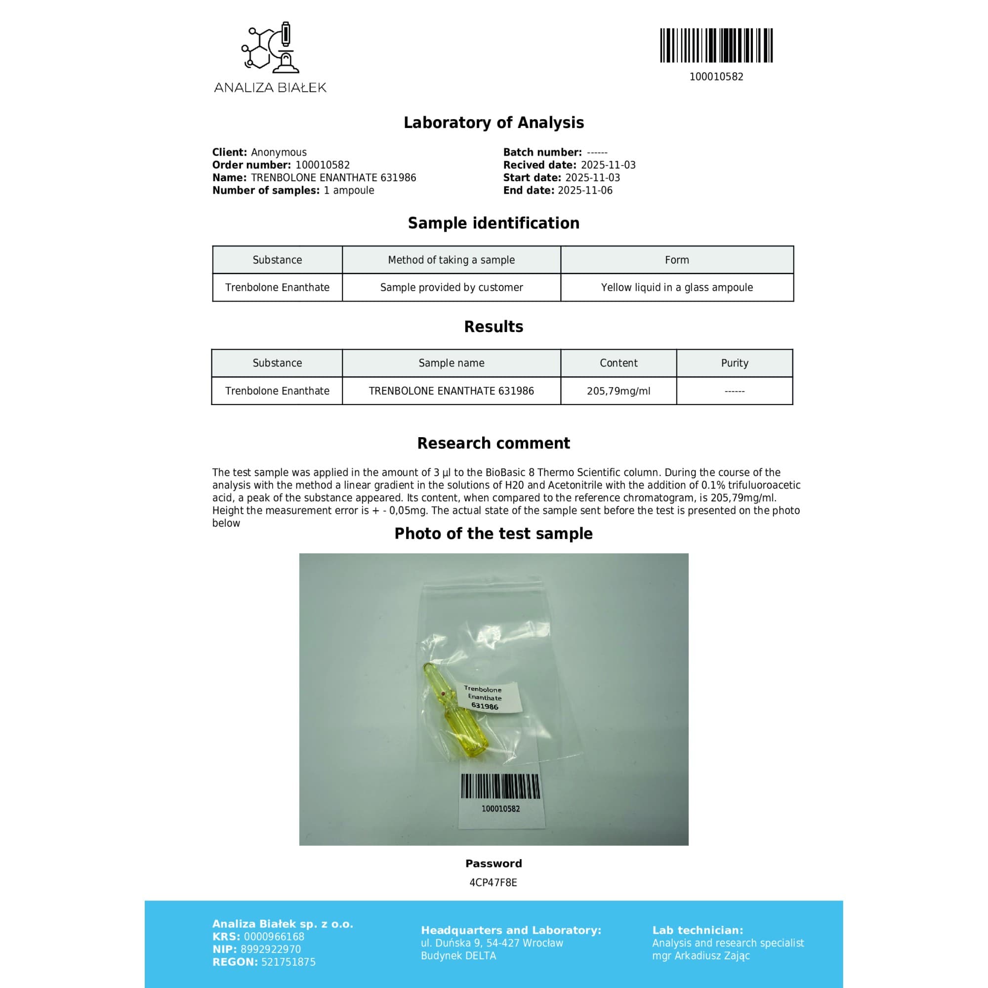 Enantato de Trembolona 200mg/ml Driada Medical — imagem 3