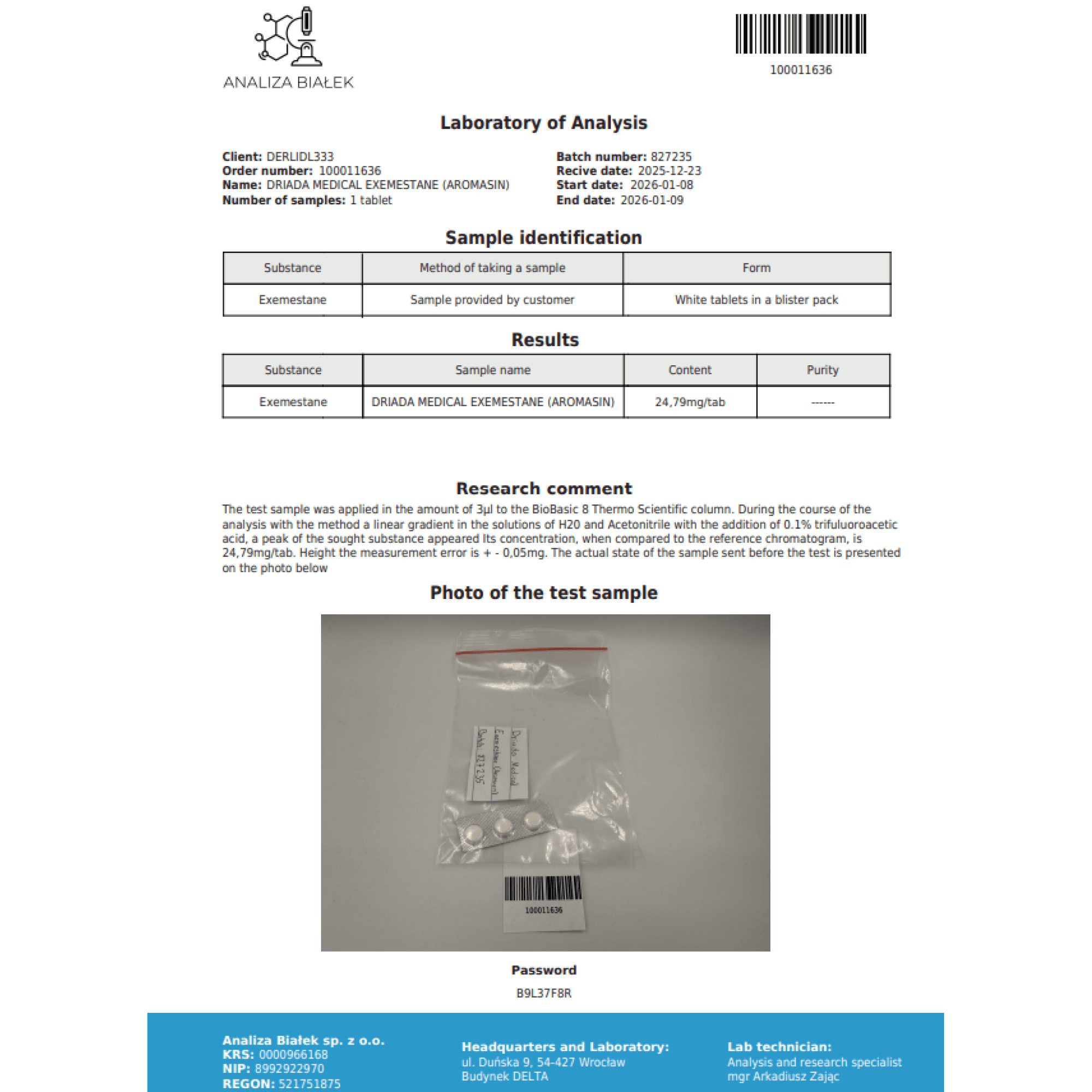 Exemestano 25mg Driada Medical — imagem 4