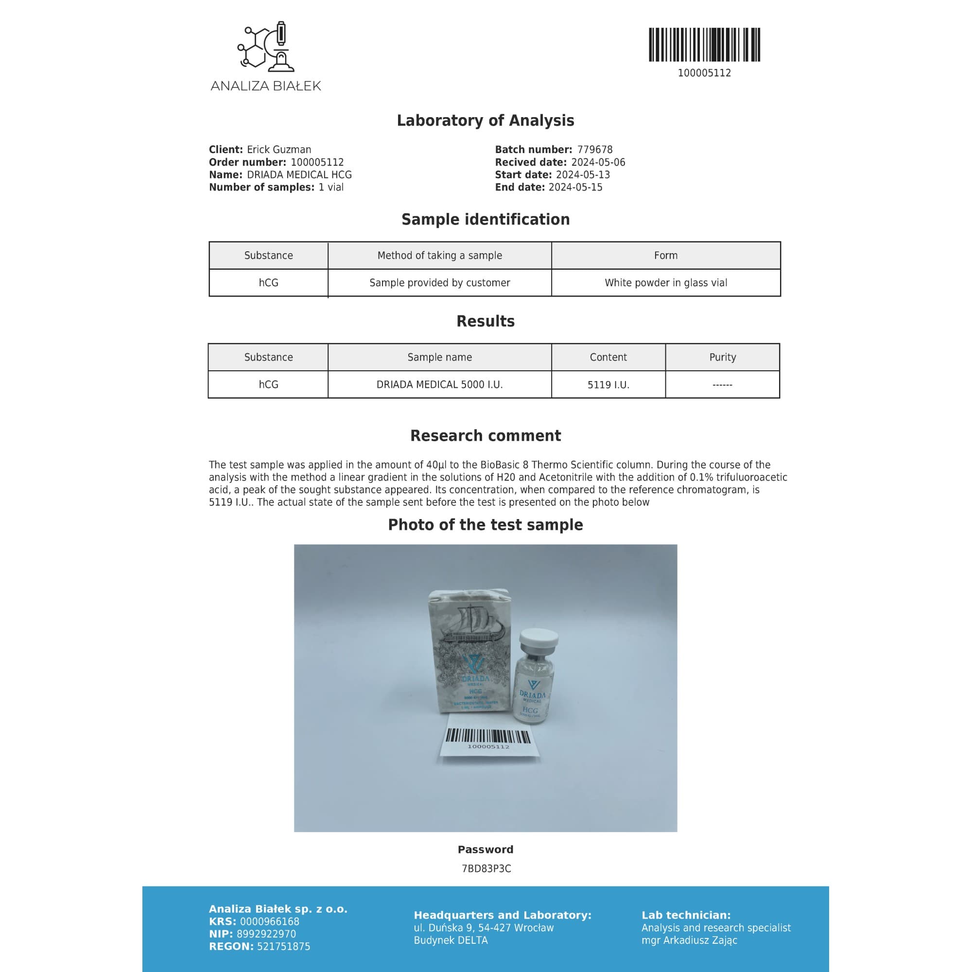 Pregnyl HCG 5000ui Driada Medical — imagem 2