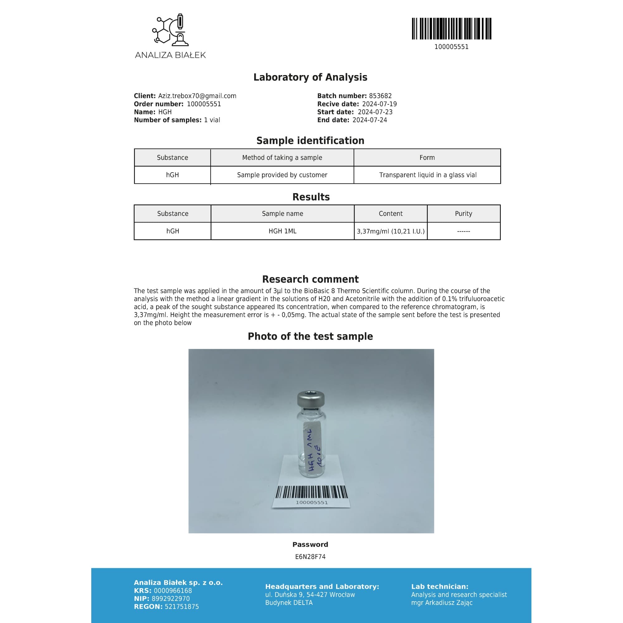 HGH Hormona de Crescimento 100ui (LIQUID) Driada Medical — imagem 4