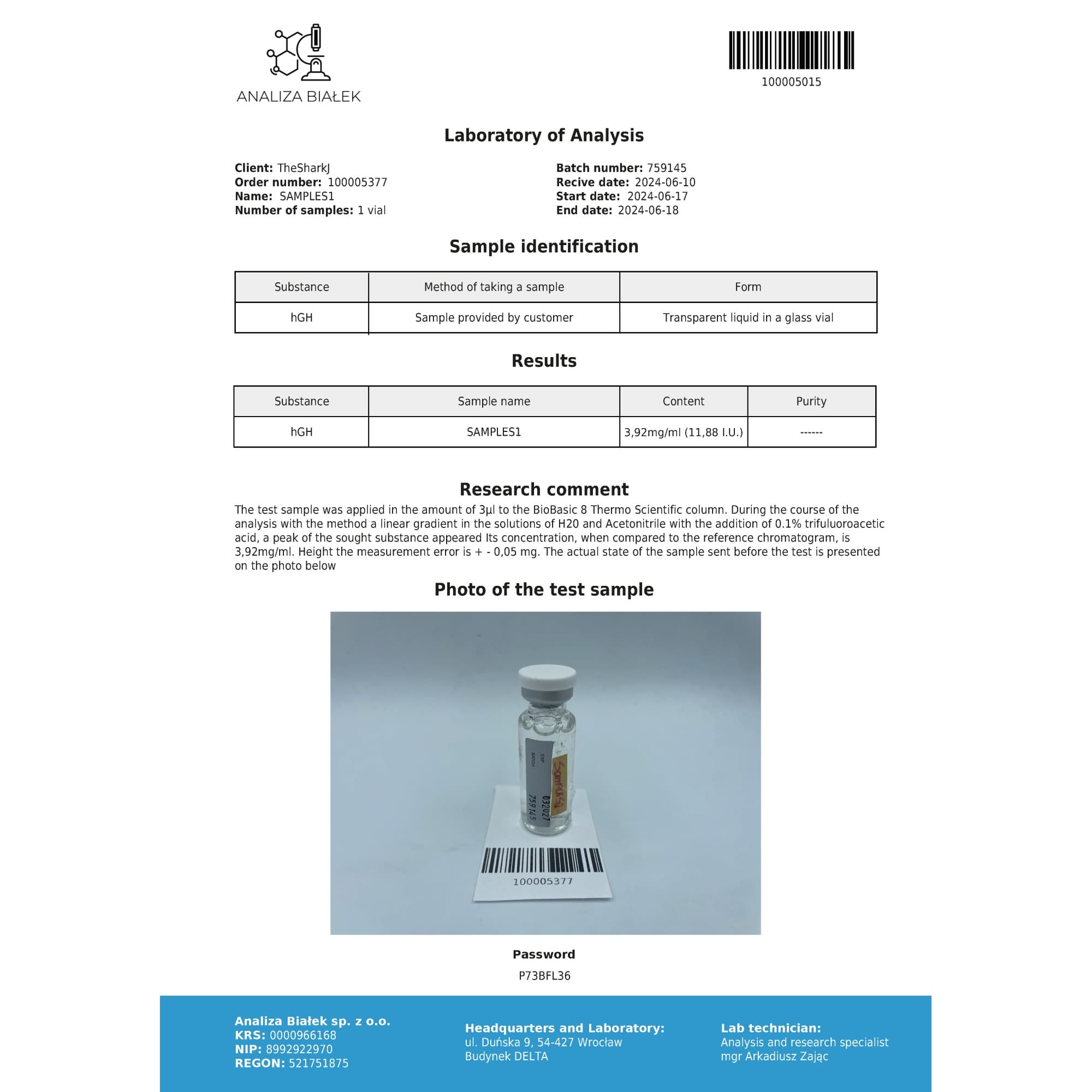 HGH Hormona de Crescimento 100ui (LIQUID) Driada Medical — imagem 5