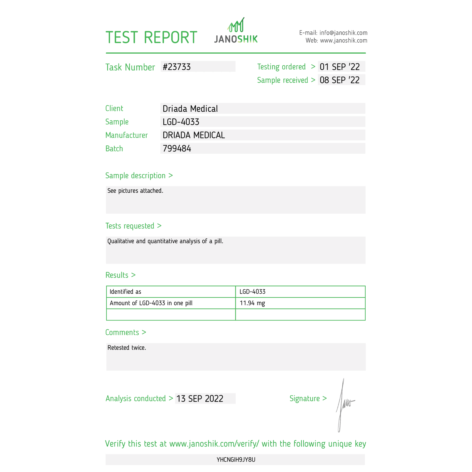 Ligandrol LGD4033 10mg Driada Medical — imagem 3