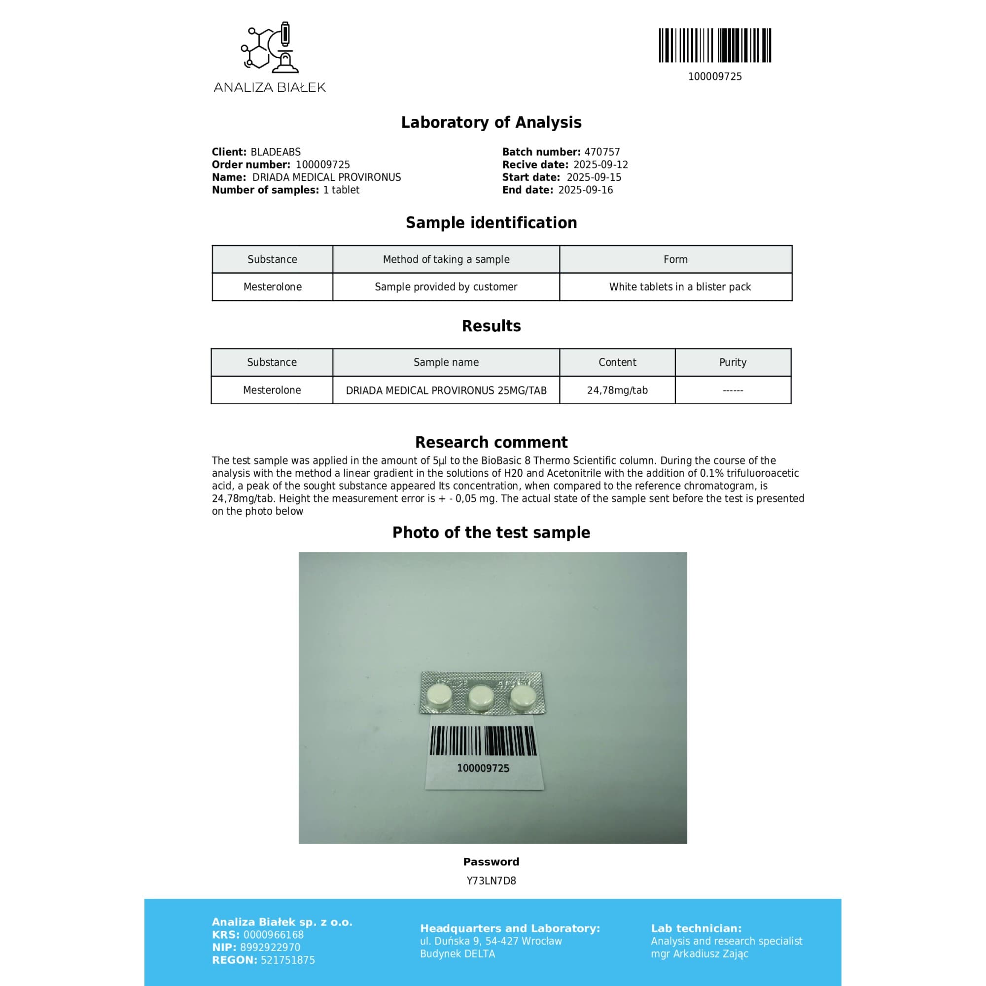 Proviron 25mg Driada Medical — imagem 5