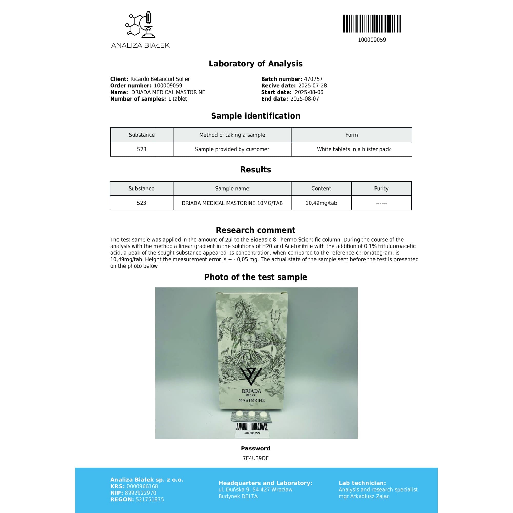 Mastorin S23 10mg Driada Medical — imagem 3