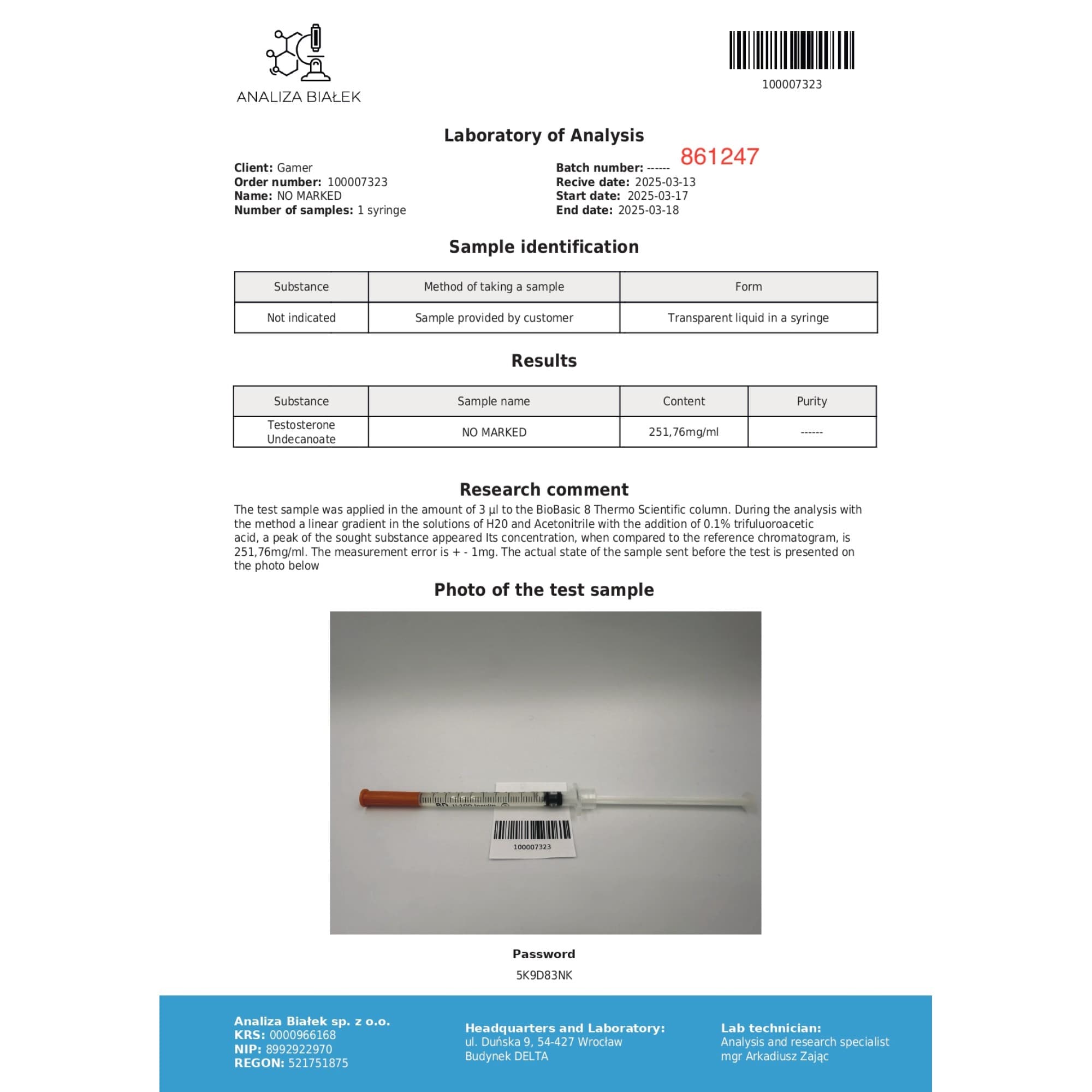 Undecanoato de Testosterona 250mg/ml  Vial Driada Medical — imagem 4
