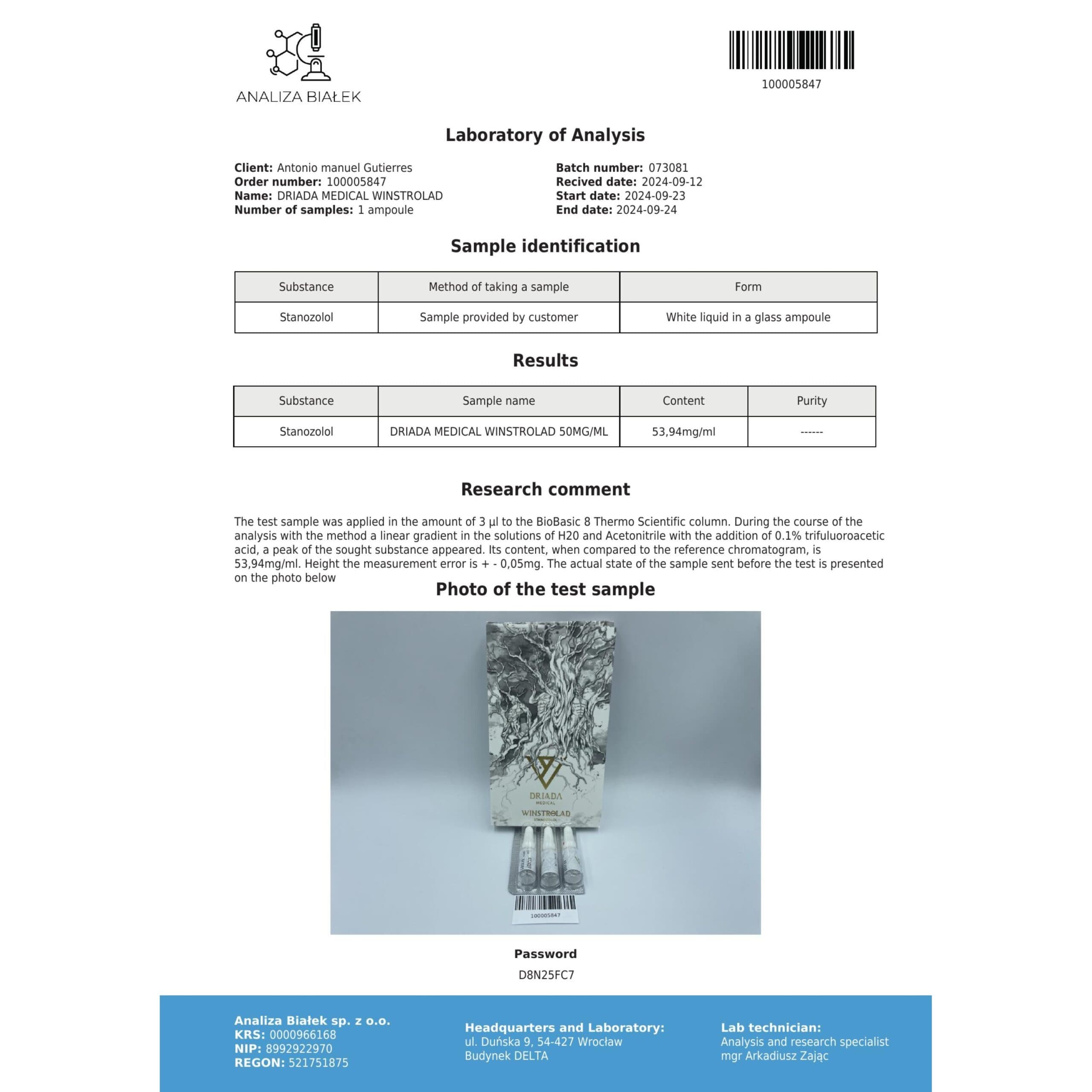 Winstrol Depot 50mg/ml Driada Medical — imagem 4