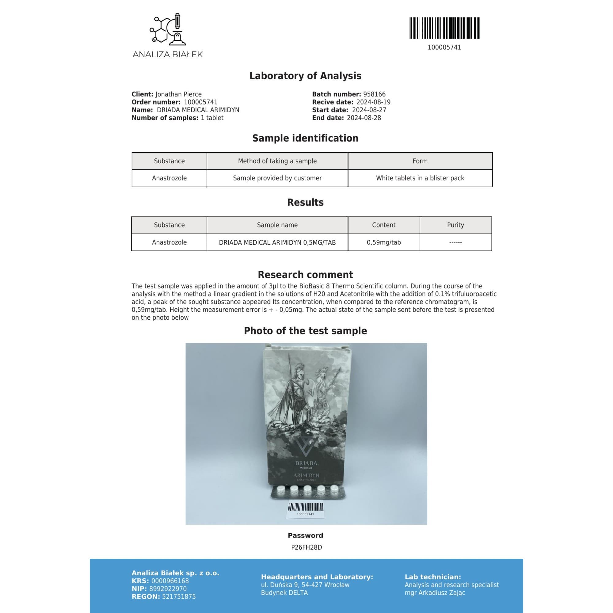 Anastrozol 0,5mg Driada Medical — imagem 5