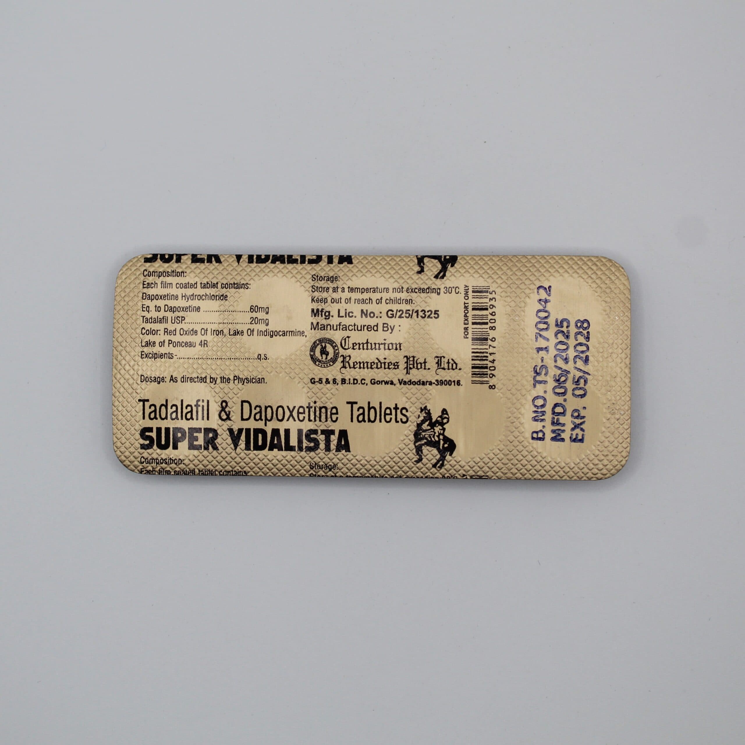 Cialis + Dapoxetina (Tadalafil Retard) – 10 comprimidos