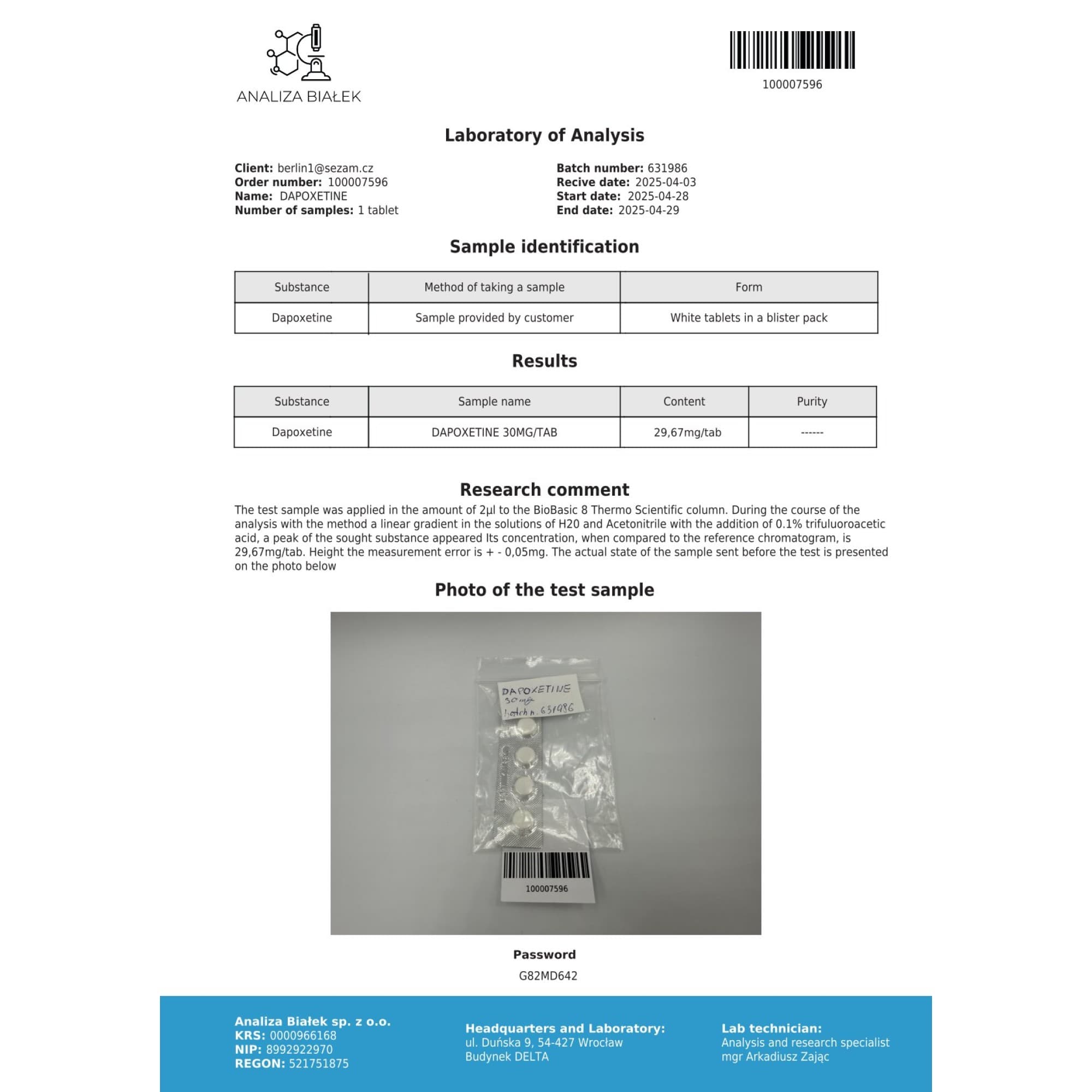 Dapoxetina 30mg Driada Medical — imagem 3