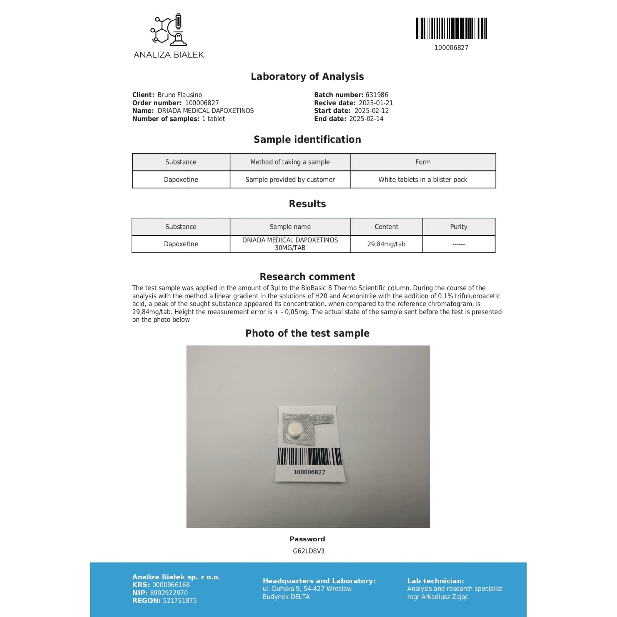 Dapoxetina 30mg Driada Medical — imagem 5