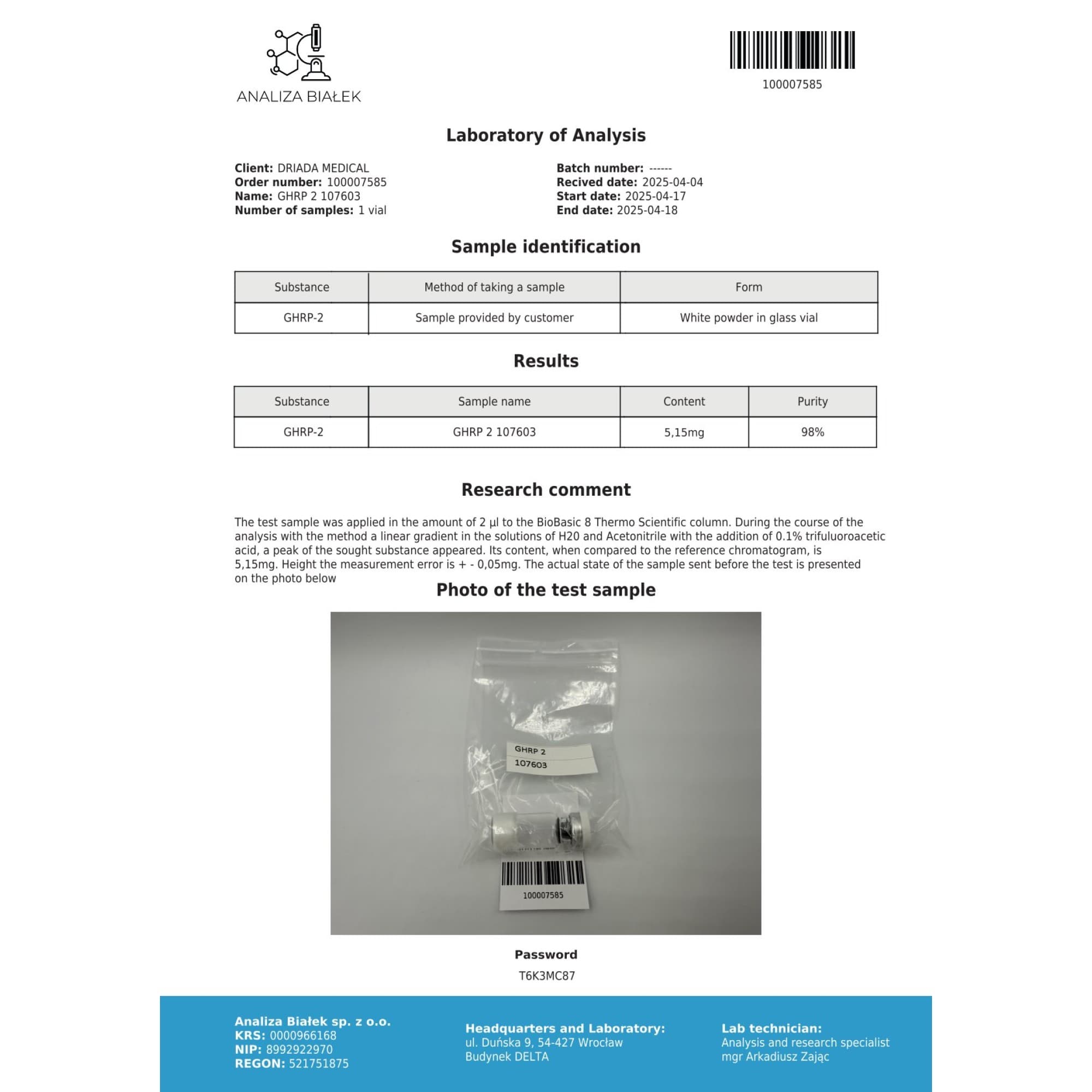 GHRP-2 5mg Driada Medical — imagem 3