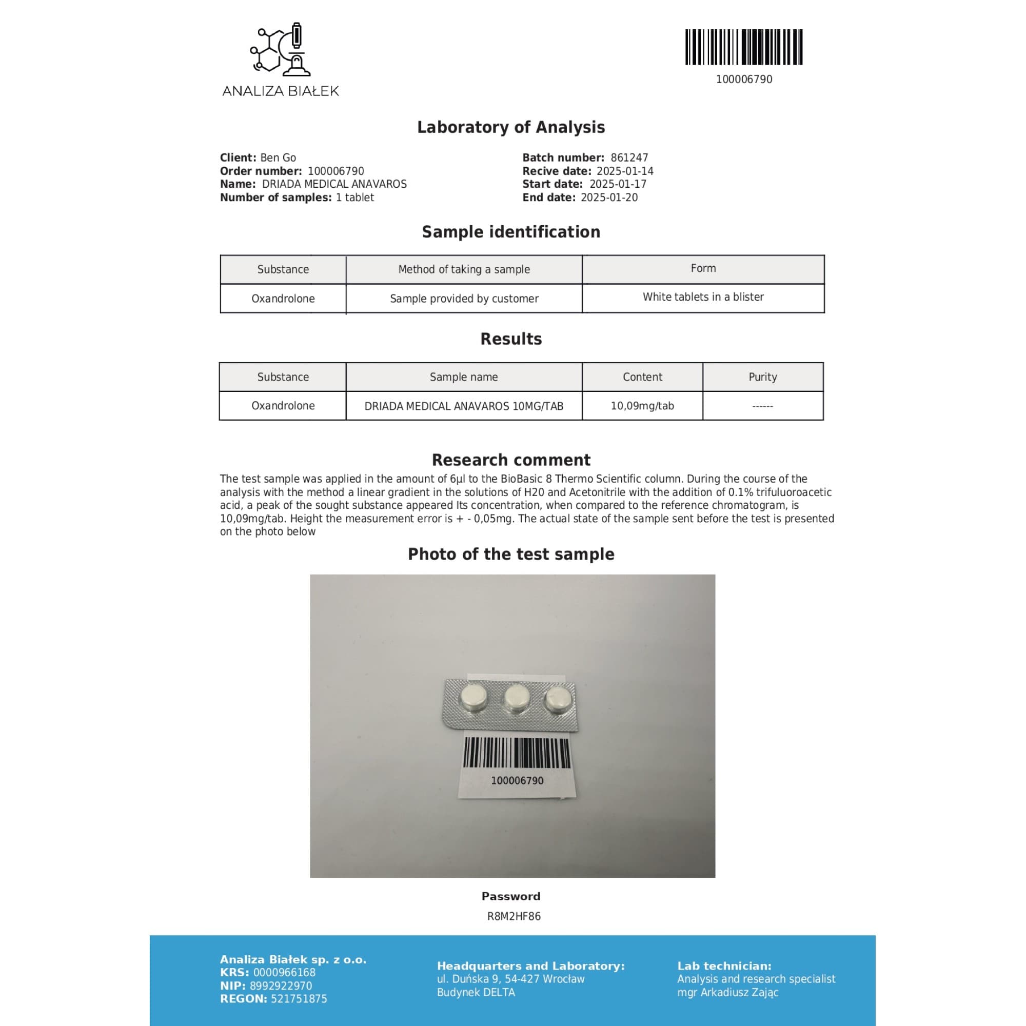 Oxandrolona 10mg Driada Medical — imagem 3