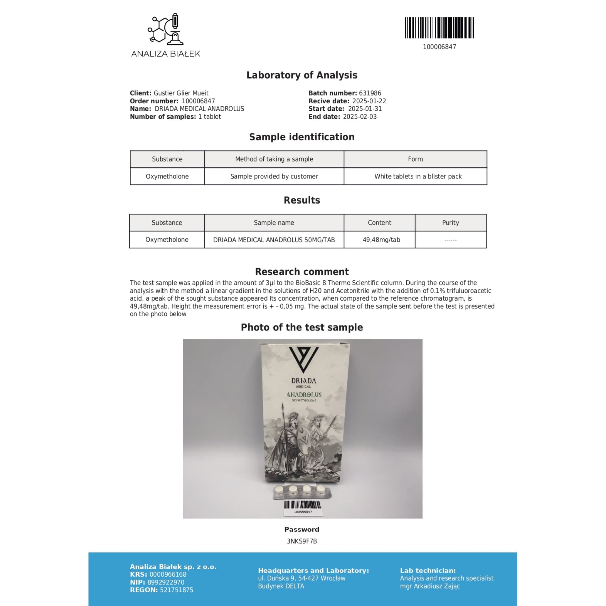 Oximetolona 50mg Driada Medical — imagem 4
