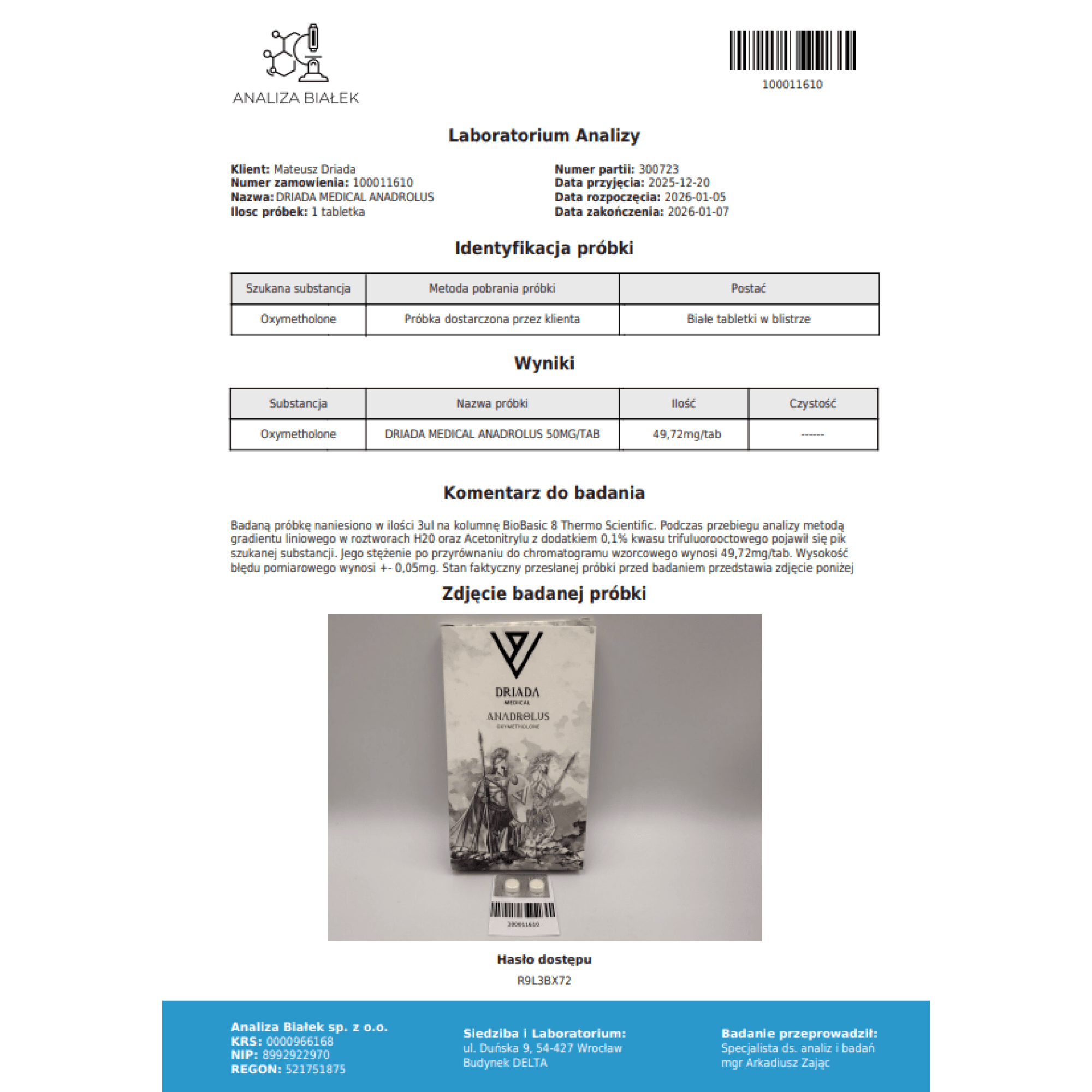 Oximetolona 50mg Driada Medical — imagem 5