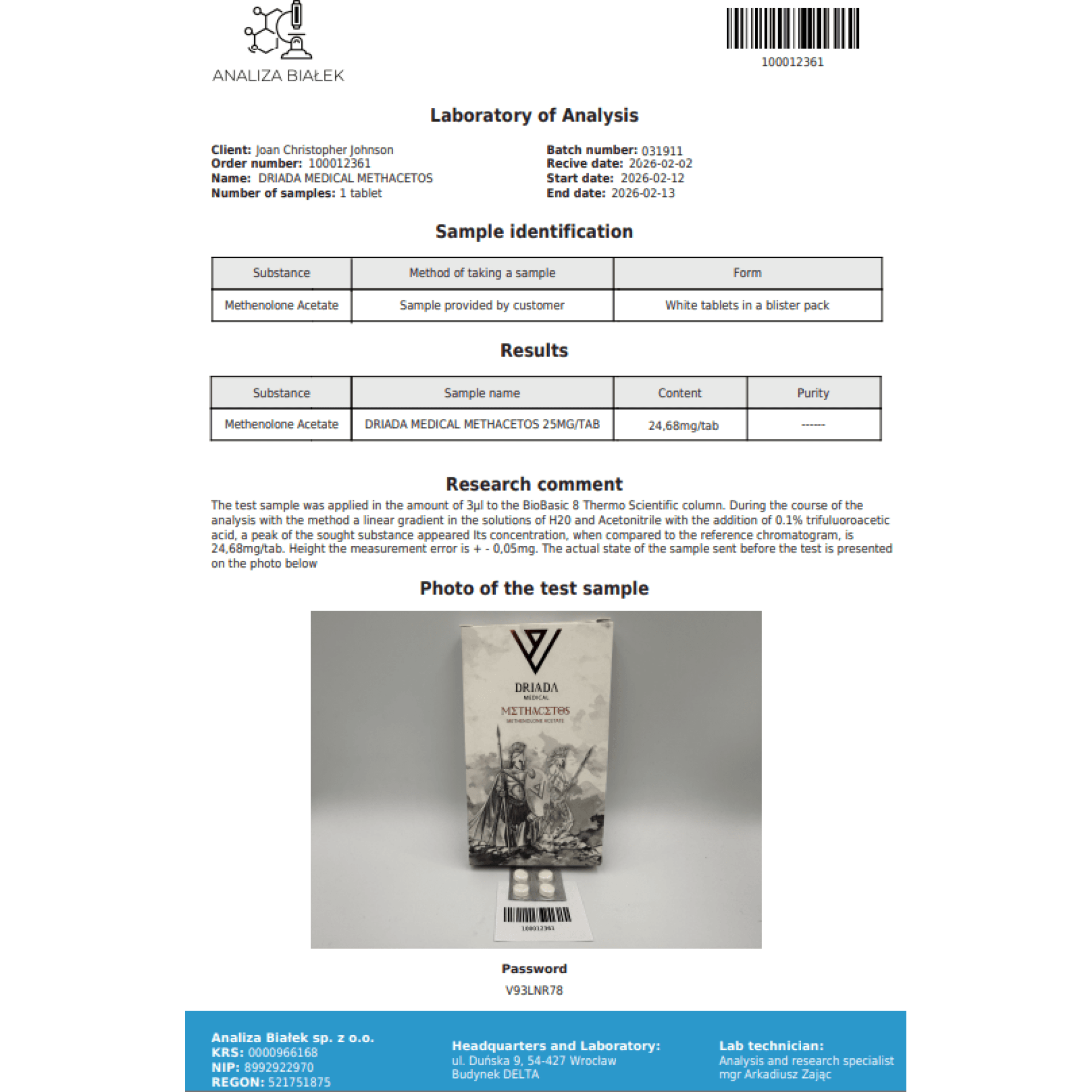 Primobolan oral 25mg Driada Medical — imagem 5