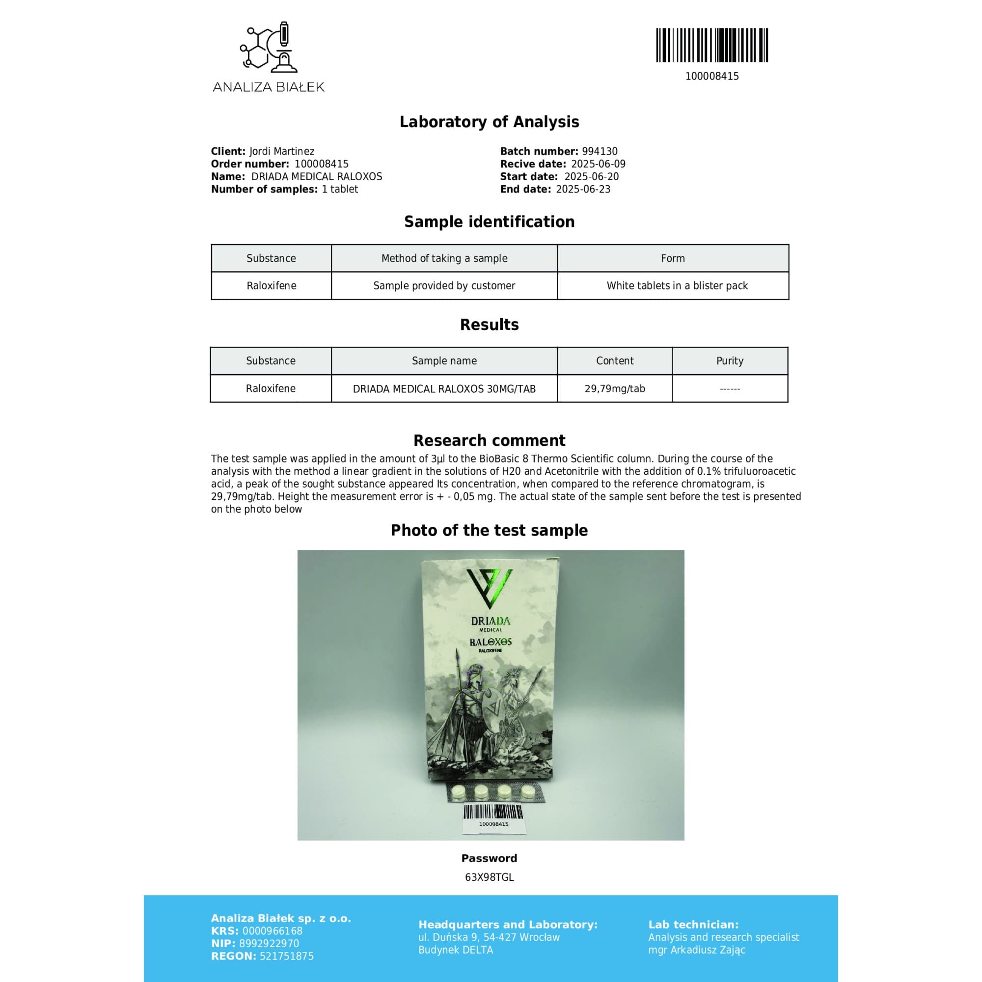 Citrato de Raloxifeno 30mg Driada Medical — imagem 5