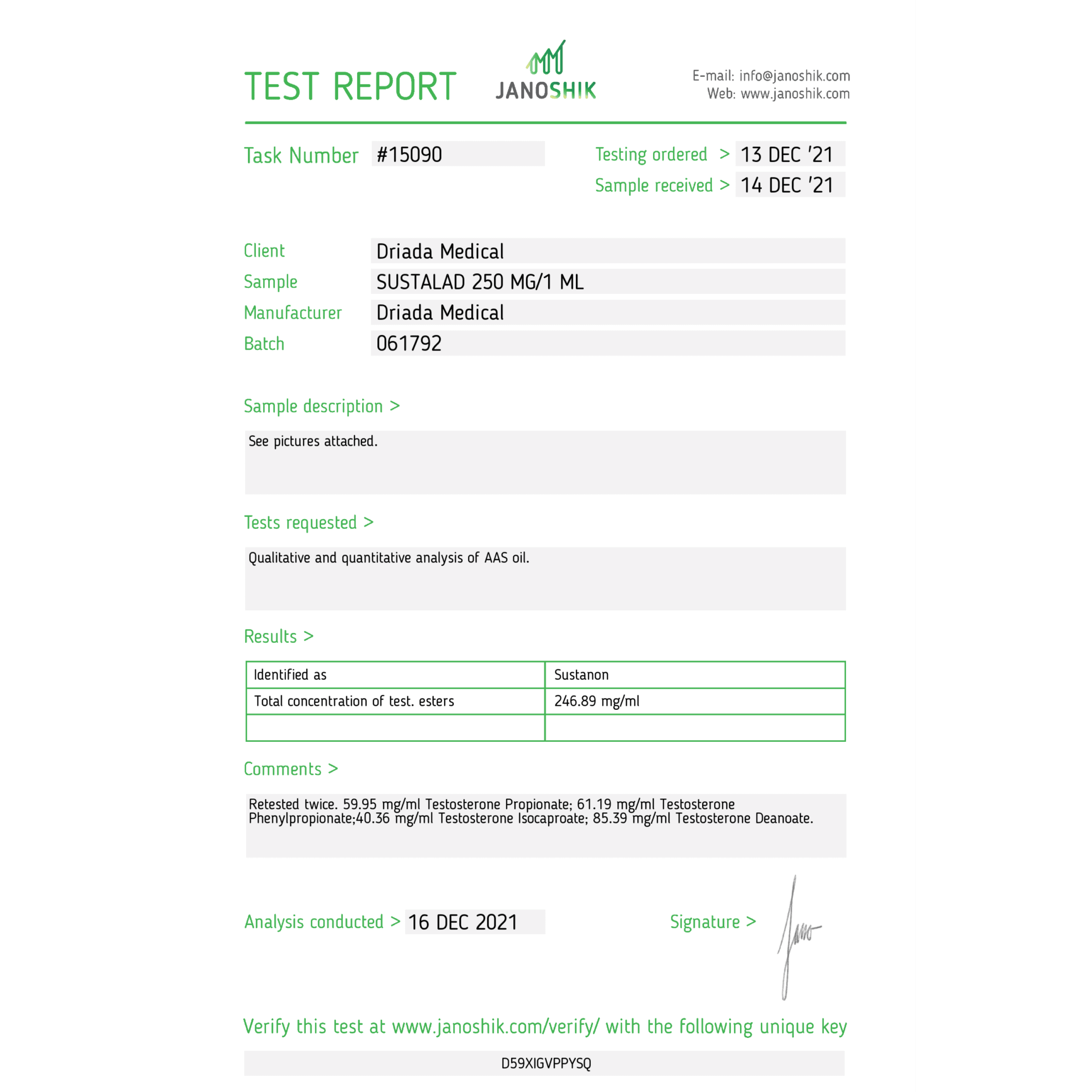 Sustanon 250mg/ml vial Driada Medical — imagem 4