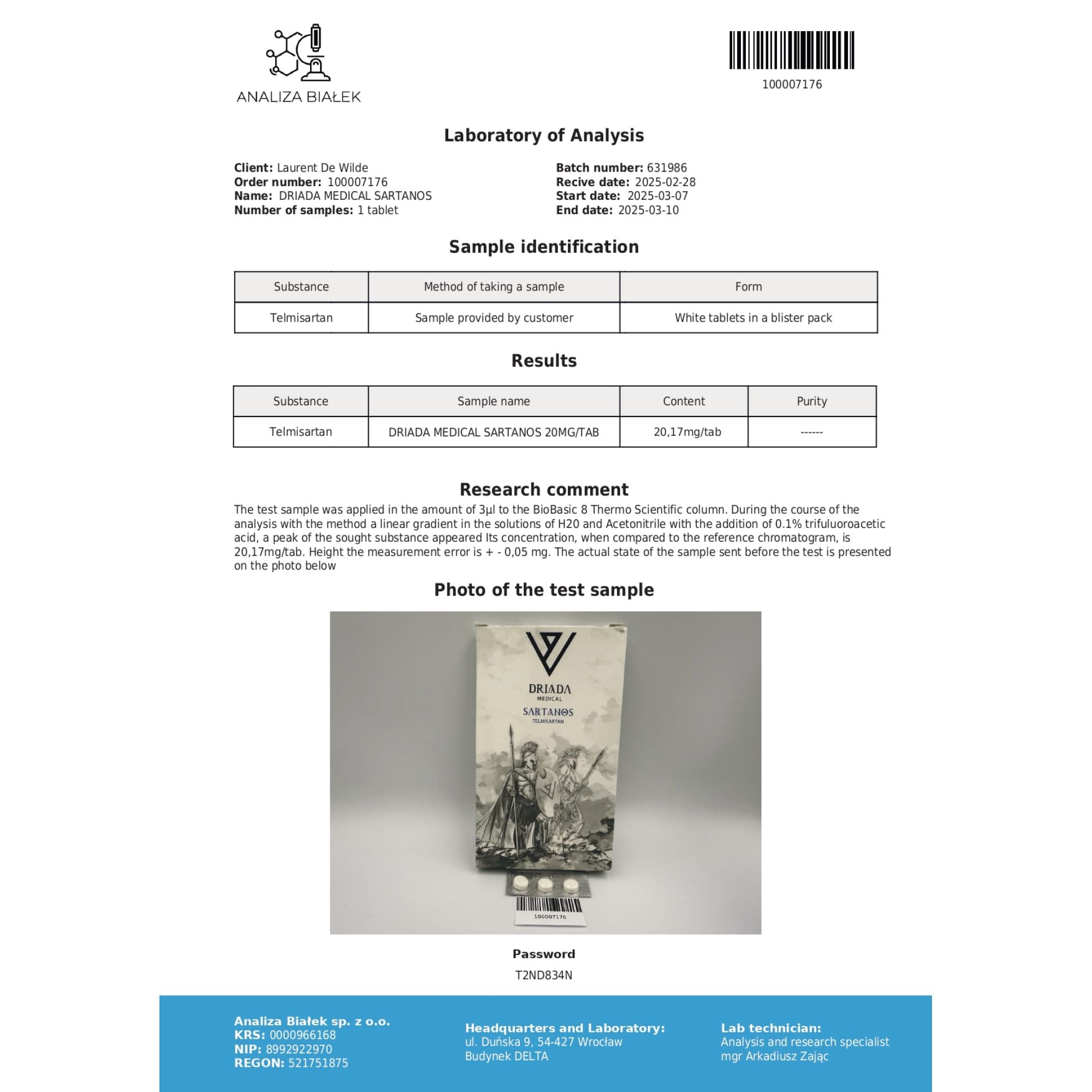 Telmisartan 20mg Driada Medical — imagem 4