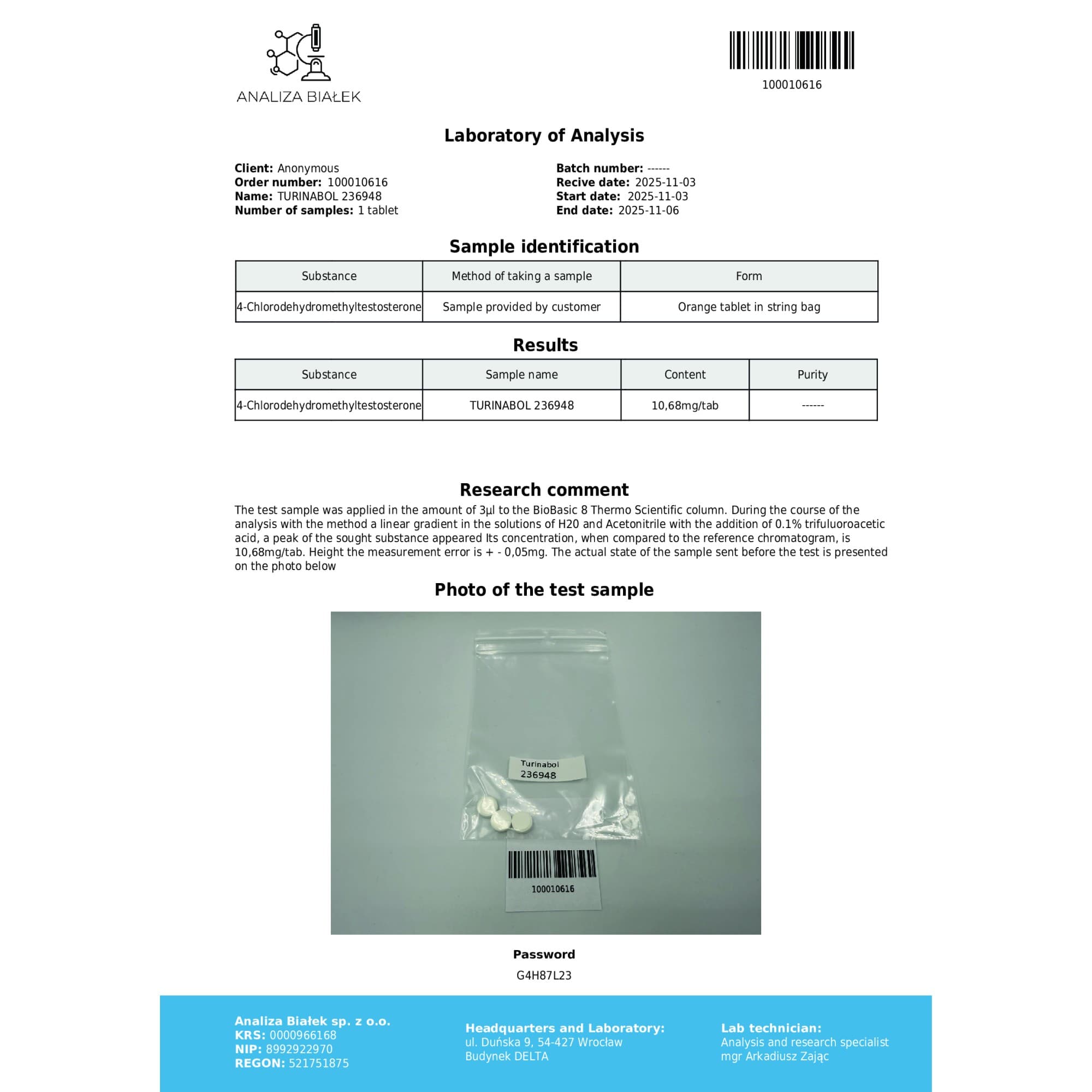 Turinabol 10mg Driada Medical — imagem 4