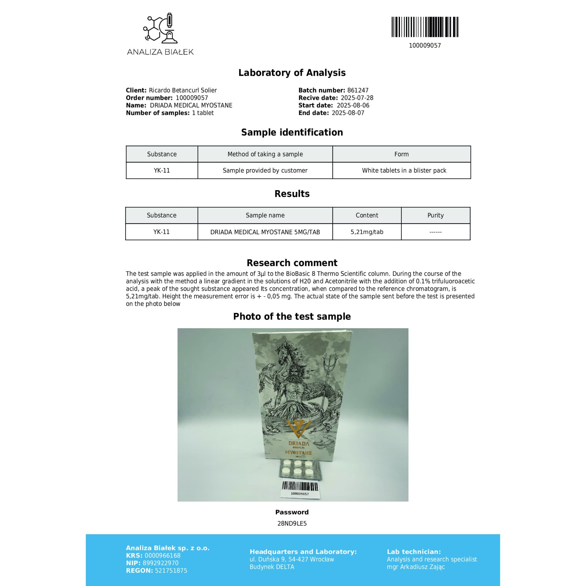 Myostine YK-11 5mg Driada Medical — imagem 3