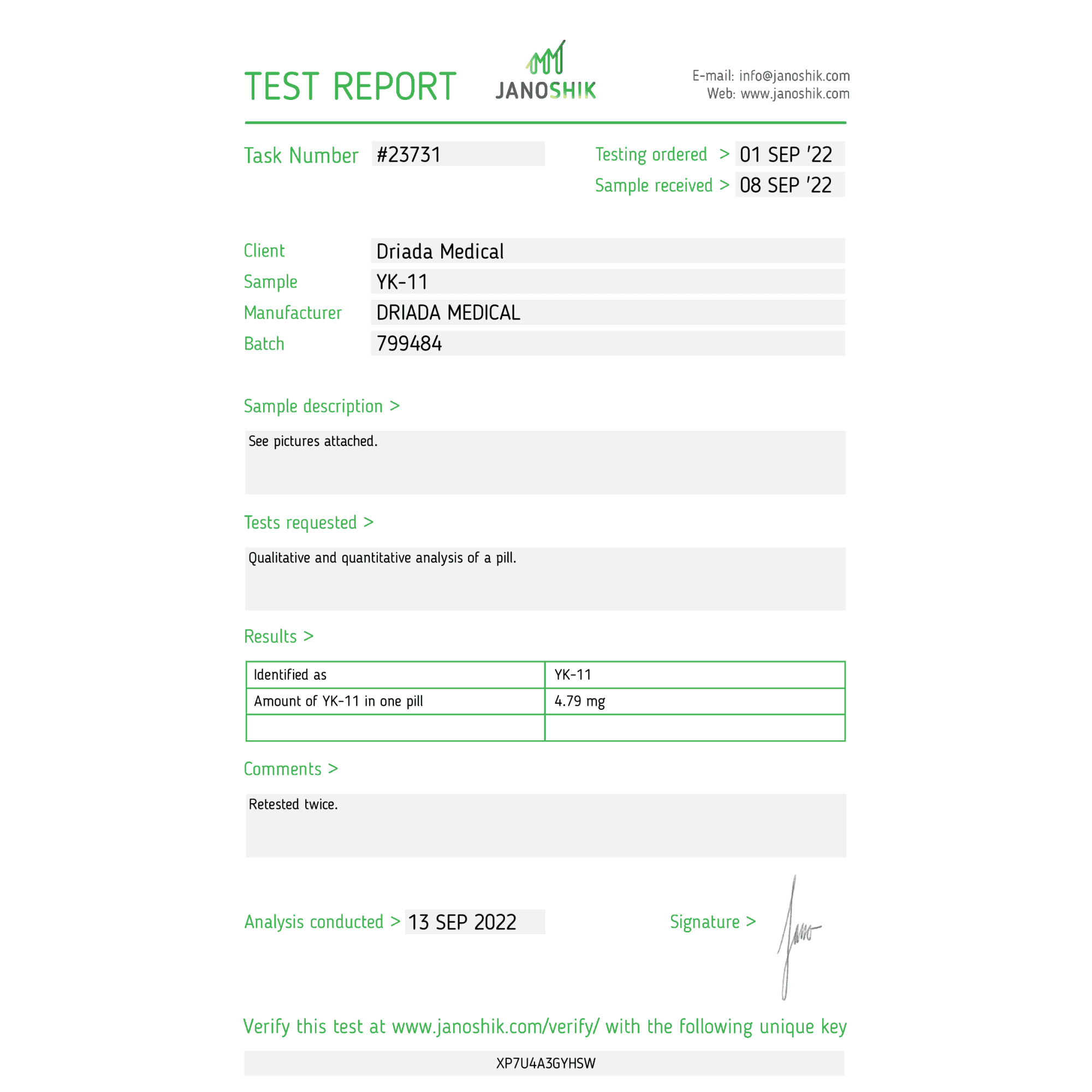 Myostine YK-11 5mg Driada Medical — imagem 4