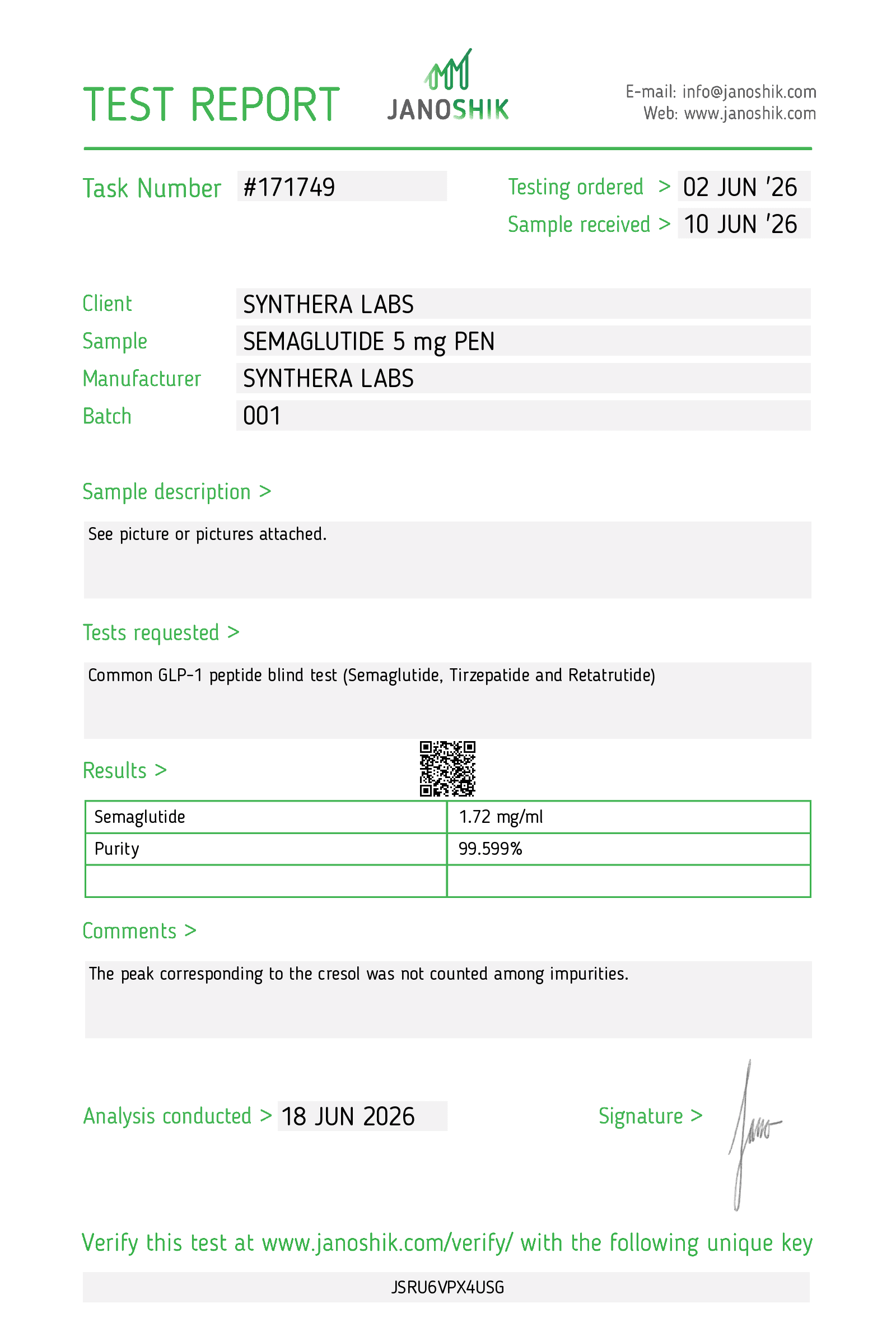Semaglutide Pen 5mg Synthera Labs — imagem 4