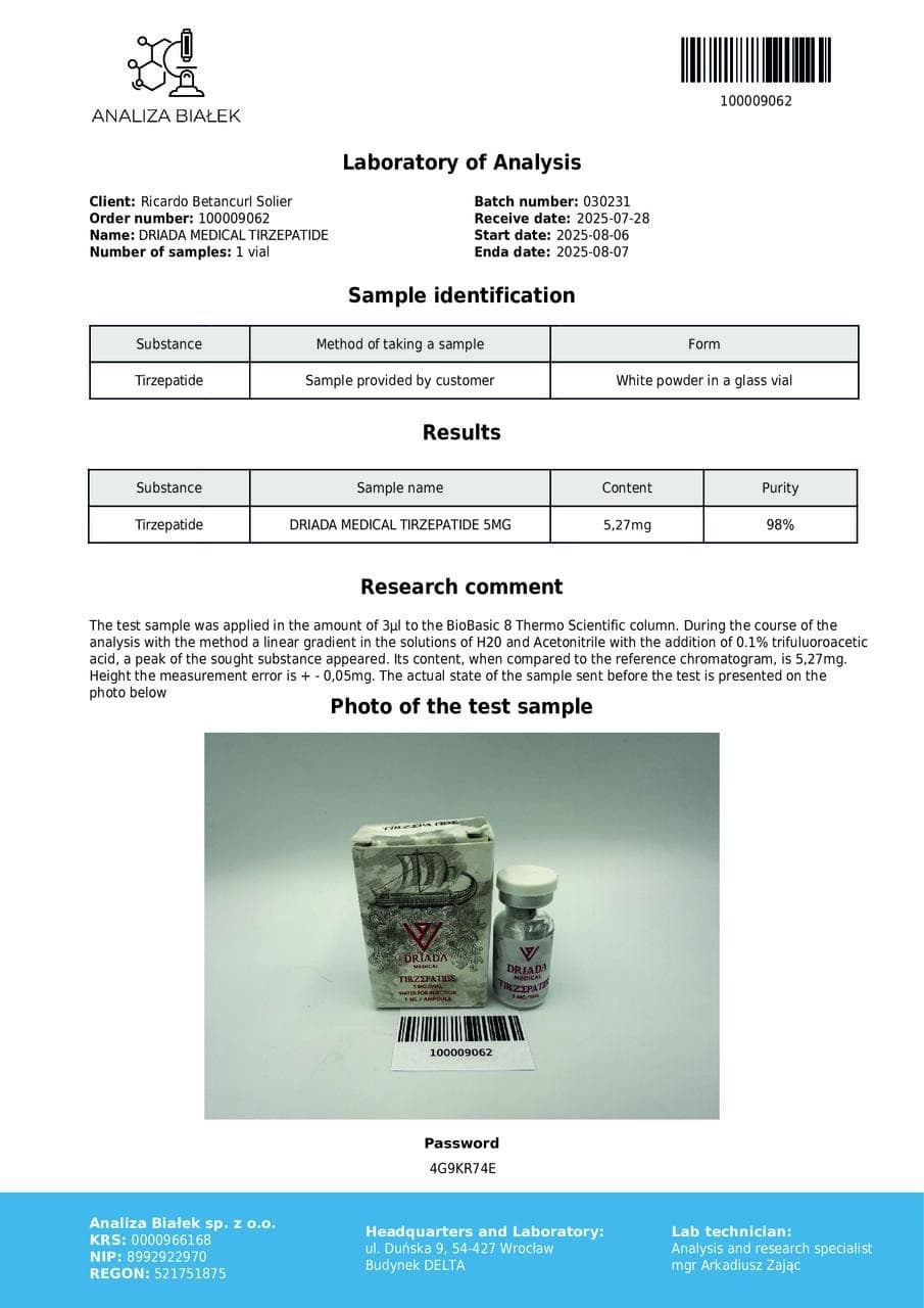 Mounjaro (Tirzepatide) 5mg Driada Medical — imagem 3